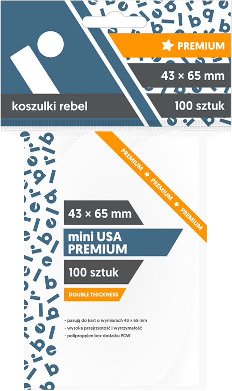 Koszulki Rebel (43x65 mm) Mini USA Premium - 100 sztuk