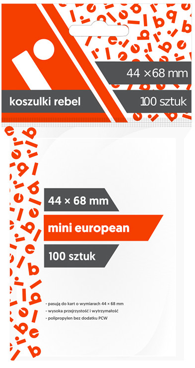 Koszulki Rebel (44x68 mm) Mini European - 100 sztuk