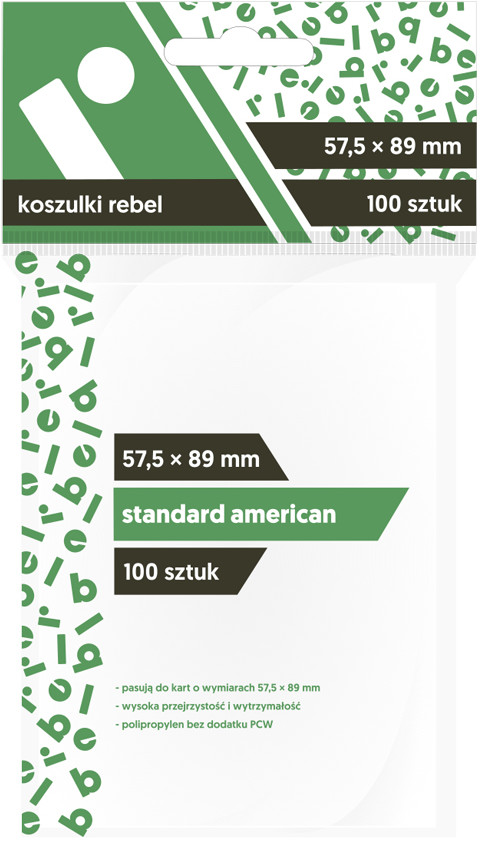 Koszulki na karty Rebel (57,5x89 mm) Standard American, 100 szt.