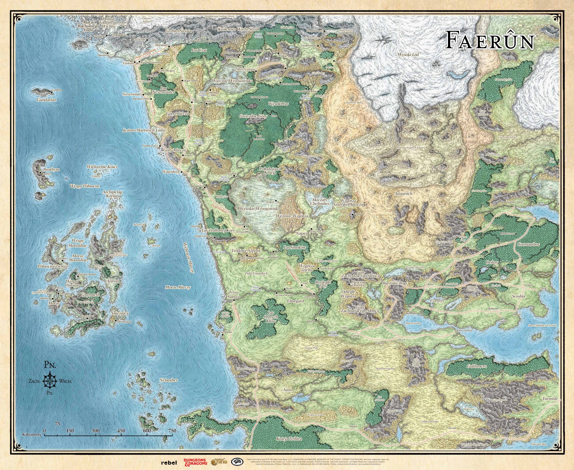 Dungeons & Dragons: Mapa Faerunu (edycja angielska)