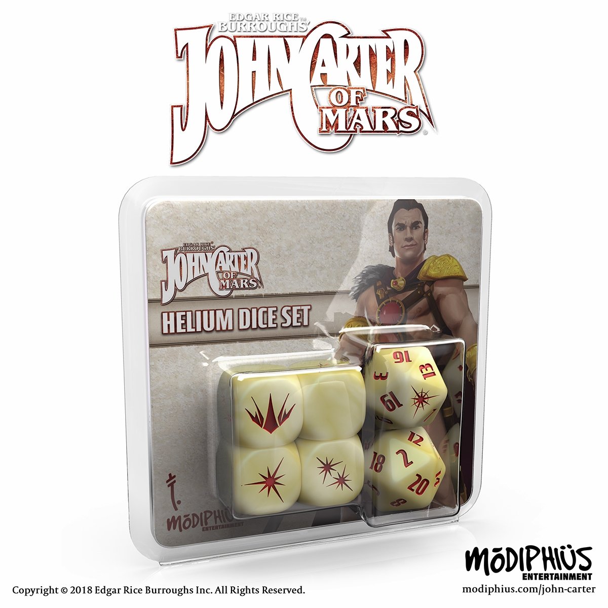 John Carter of Mars Adventures Helium Dice (white)