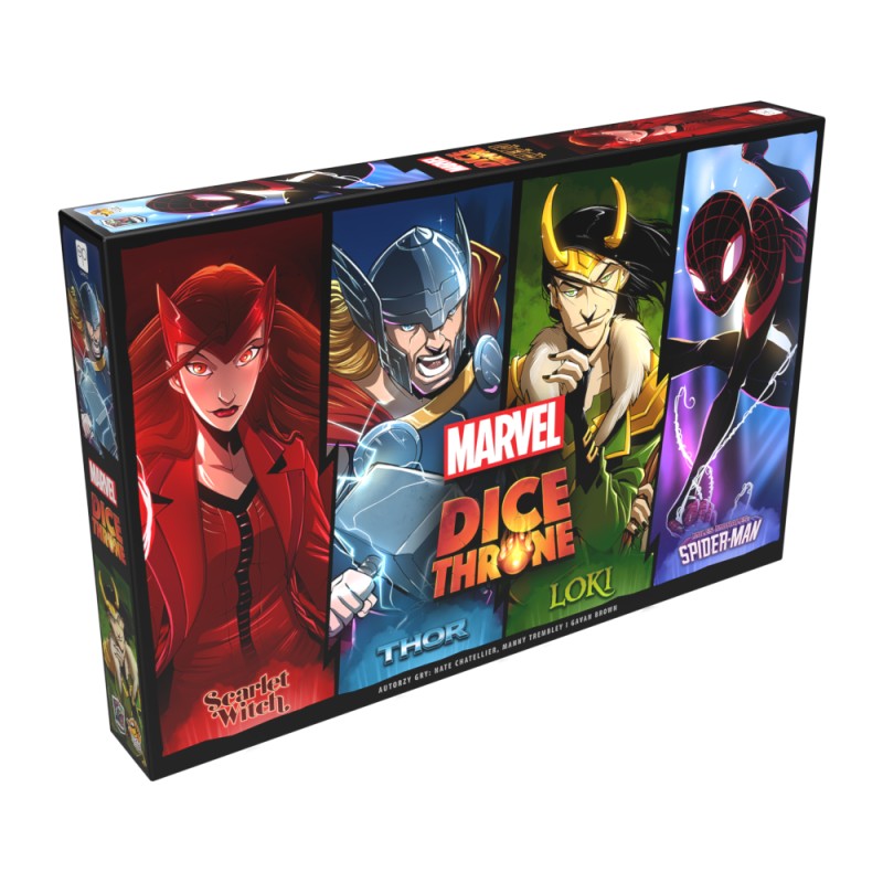 Marvel Dice Throne 1 Scarlet Witch v. Thor v. Loki v. Spider-Man