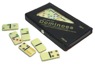 Domino Double Six kolorowe (etui)