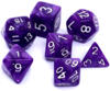 obrazek Komplet kości REBEL RPG - Perłowe - Fioletowe 