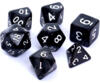 obrazek Komplet kości REBEL RPG - Perłowe - Czarne 