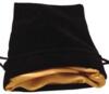 obrazek Dice Bags Black Velvet Dice Bag with Gold Satin Lining 4x6 