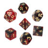 obrazek Komplet kości REBEL RPG - Dwukolorowe - Karminowo-czarne 