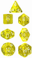 logo przedmiotu Yellow/White translucent 7 die set