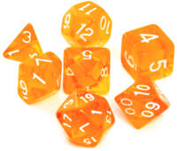 logo przedmiotu Komplet kości REBEL RPG - Kryształowe - Pomarańczowe