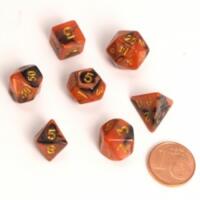 logo przedmiotu Blackfire Dice - Fairy Dice - BiColor Black Orange (7 Dice)