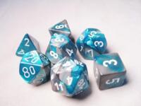 logo przedmiotu RPG Dice Sets Gemini Steel-Teal/White Polyhedral 7-Die Set