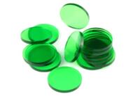 logo przedmiotu  Podstawki akrylowe - Transparentne - Okrągłe 30x3 Zielone