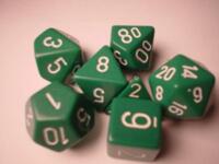 logo przedmiotu Zestaw kości RPG Green/White Opaque Polyhedral 7-Die Set