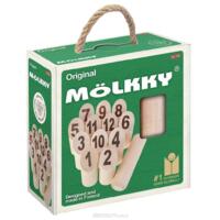 logo przedmiotu Molkky w kartonowym pudełku