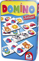 logo przedmiotu Domino Junior w metalowej puszce