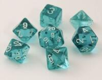 logo przedmiotu Teal/White translucent 7 die set