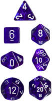 logo przedmiotu Blue with white translucent 7 die set
