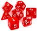 obrazek Komplet kości REBEL RPG - Perłowe - Czerwone 