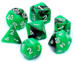 obrazek Komplet kości REBEL RPG - Dwukolorowe - Zielono-czarne 