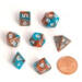 obrazek Blackfire Dice - Fairy Dice - BiColor Orange Blue (7 Dice) 
