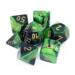 obrazek Chessex Gemini Polyhedral 7-Die Set - Black-Green w/gold 