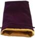 obrazek Purple Velvet Dice Bag with Gold Satin Lining 6x8 