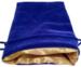 obrazek Dice Bags Blue Velvet Dice Bag with Gold Satin Lining 4x6 