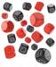 obrazek Kości Kompaktowe D6: Forteca - Czarne i czerwone 