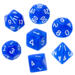obrazek Komplet kości REBEL RPG - Kamienie Księżycowe - Lapis Lazuli 