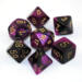 obrazek Zestaw kości Gemini Mini-Polyhedral Black-Purple/gold 7-Die Set 