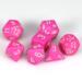 obrazek Zestaw kości RPG Opaque Polyhedral Pink/white 