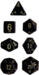 obrazek Zestaw kości RPG Black/Gold Opaque 7 die set 