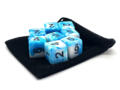 logo przedmiotu Zestaw 8 kości 6 ścian (cyfry) Baby Blue  White wBlack